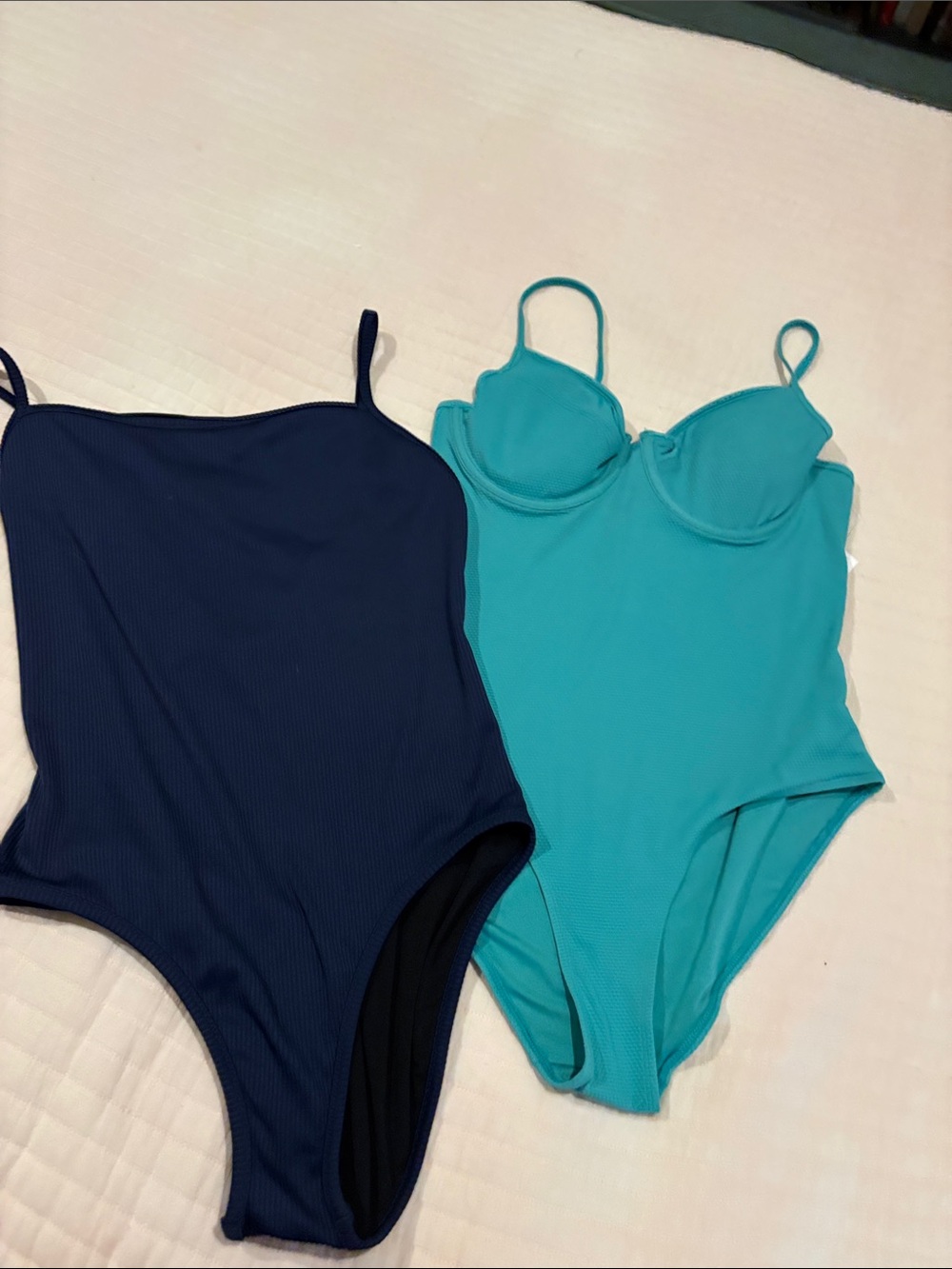 J. Crew Navy and Old Navy Teal One-Piece Swimsuits NWT.